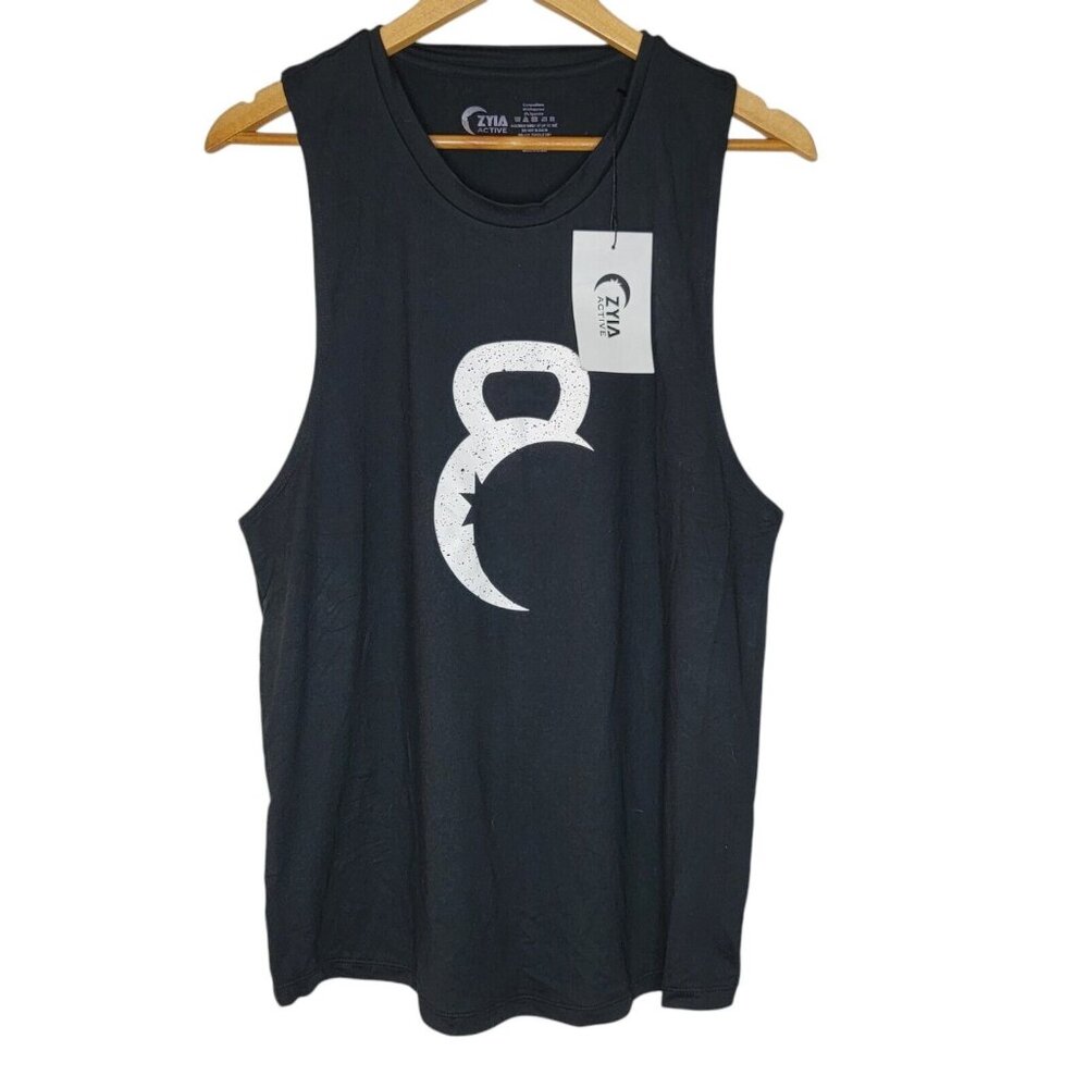 NEW Zyia 2XL Black‎ Kettle Moon Tank Top Graphic Women's